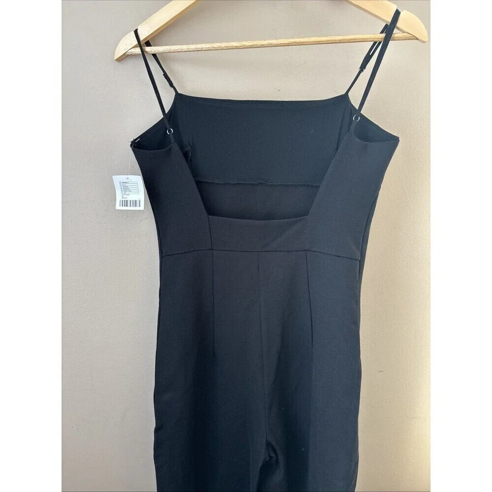 Urban Outfitters Women’s M Black Jumpsuit NWT Square Neck Wide Leg Romper